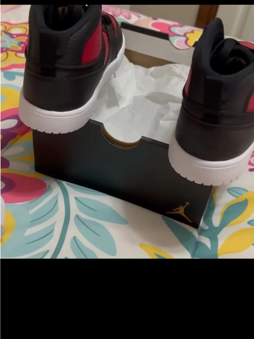 Kids Jordan High-Top Sneakers in Red and Black